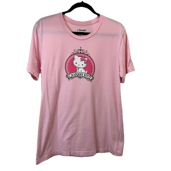 Sanrio Charmmy Kitty Fancy Logo Graphic Tee Shirt Pink Women Size L Short Sleeve - Picture 1 of 5